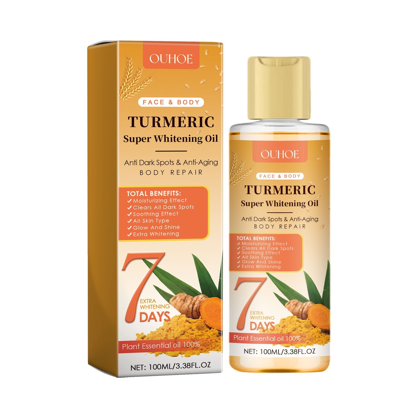 OUHOE Turmeric Super Oil , Skin Barrier Soft, Firming, , Brightening And Fading Joint Blacknessming And Hydrating Eye Patch