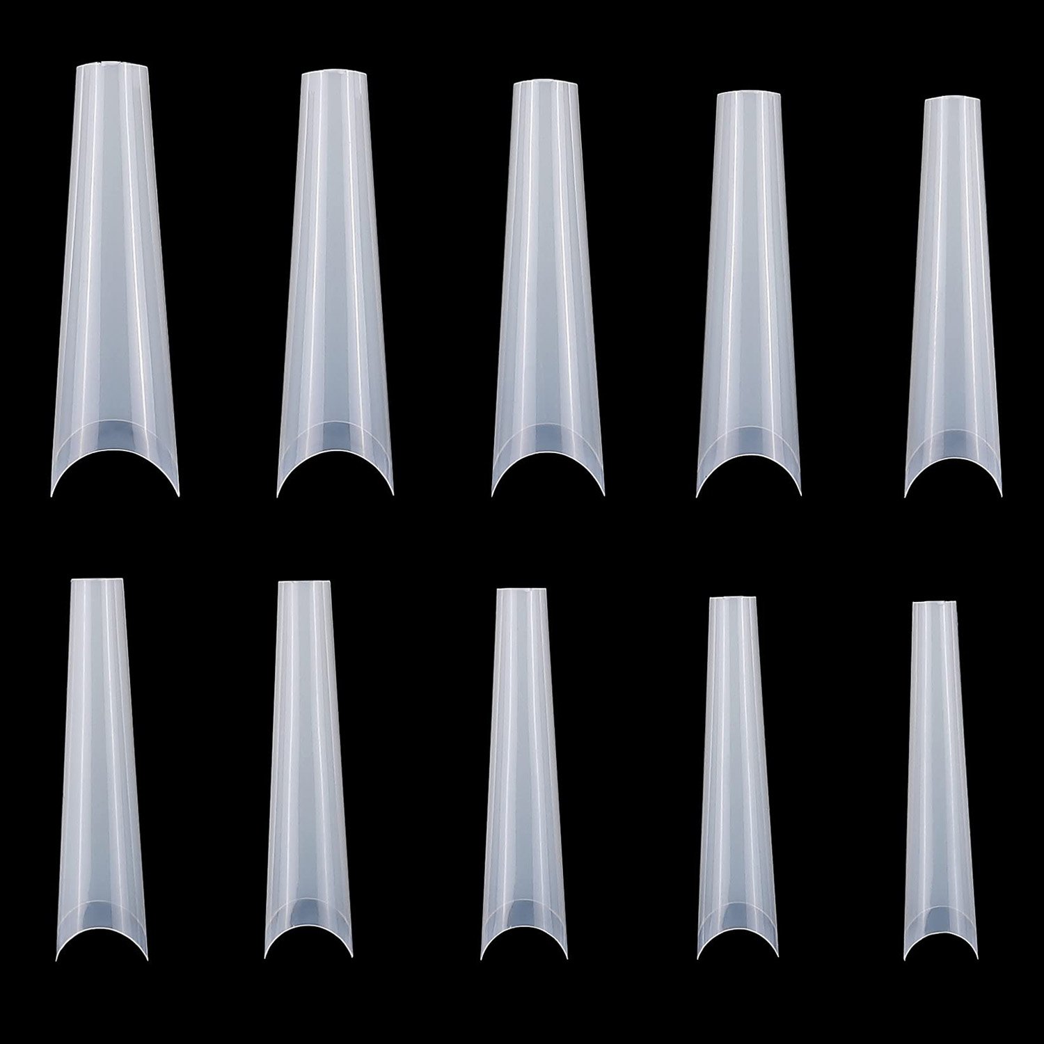 500Pcs False Nail Tips C Curve Half Cover French Nails Extra Long Fake Finger Nails For Nail Art Salons Home DIY 10 Sizes (Option: Natural)