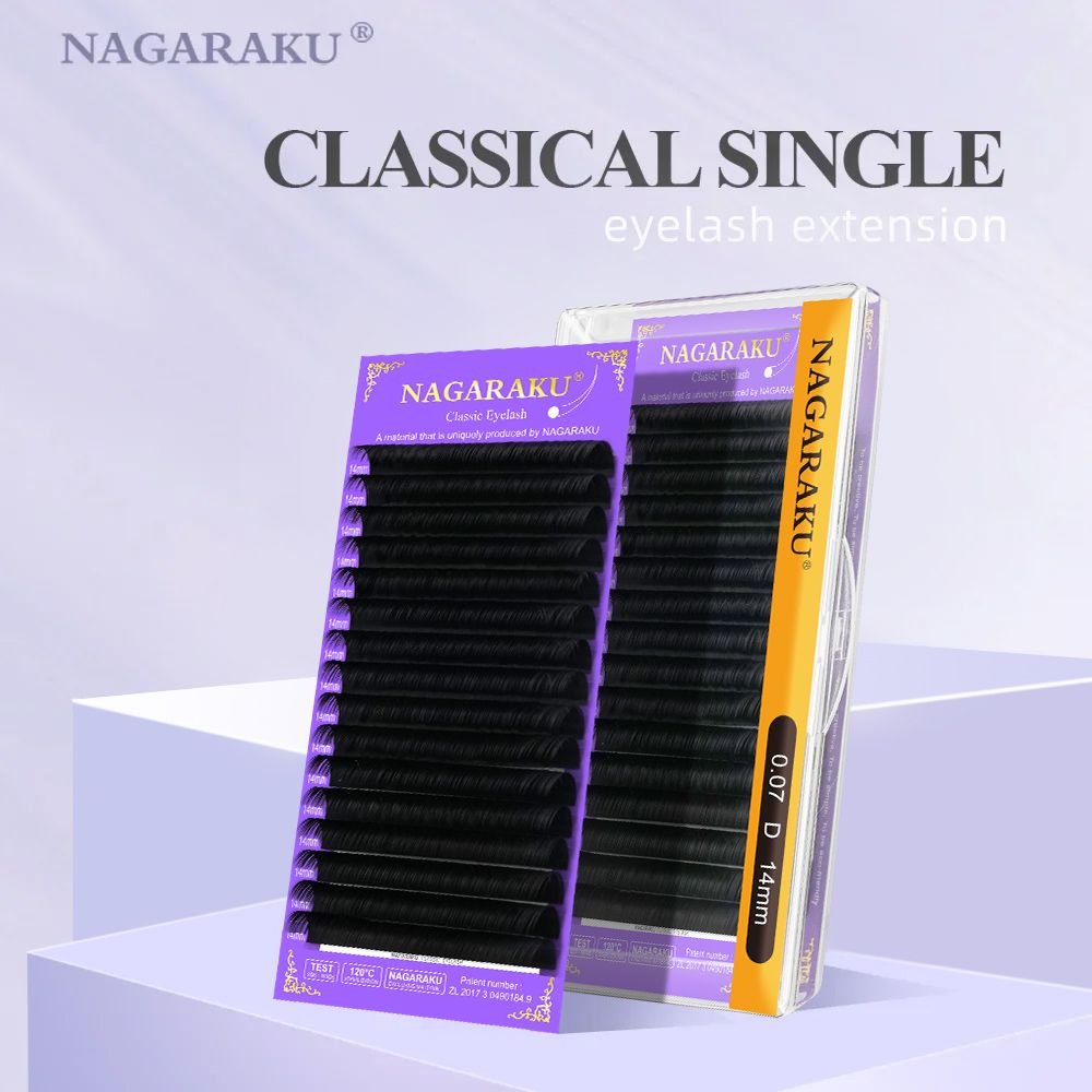 NAGARAKU 16Rows Faux Cils Lashes Individual Eyelash Extension Matte Professional Soft and Natural Makeup Premium Eyelashes (Thickness, Length: 0.10mm, 8mm, Curl: D)