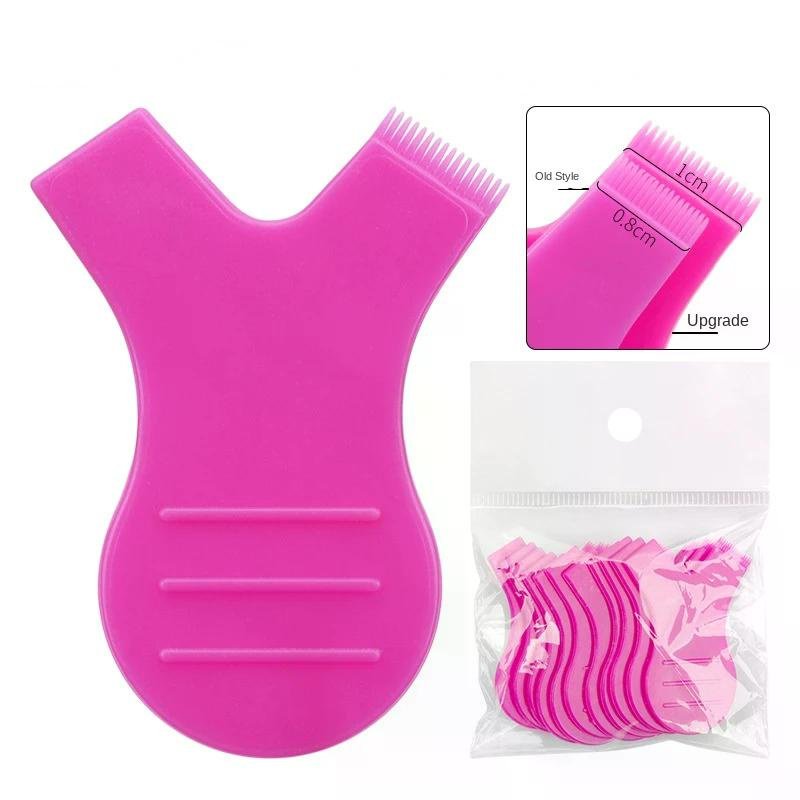 10pcs Makeup Eyelash Brushes Reuseable Plastic Clean Comb Y shape Eyelashe Lifting Curler Eye Lash Extension Perm eyelashe Tools (Color: Rose Red)