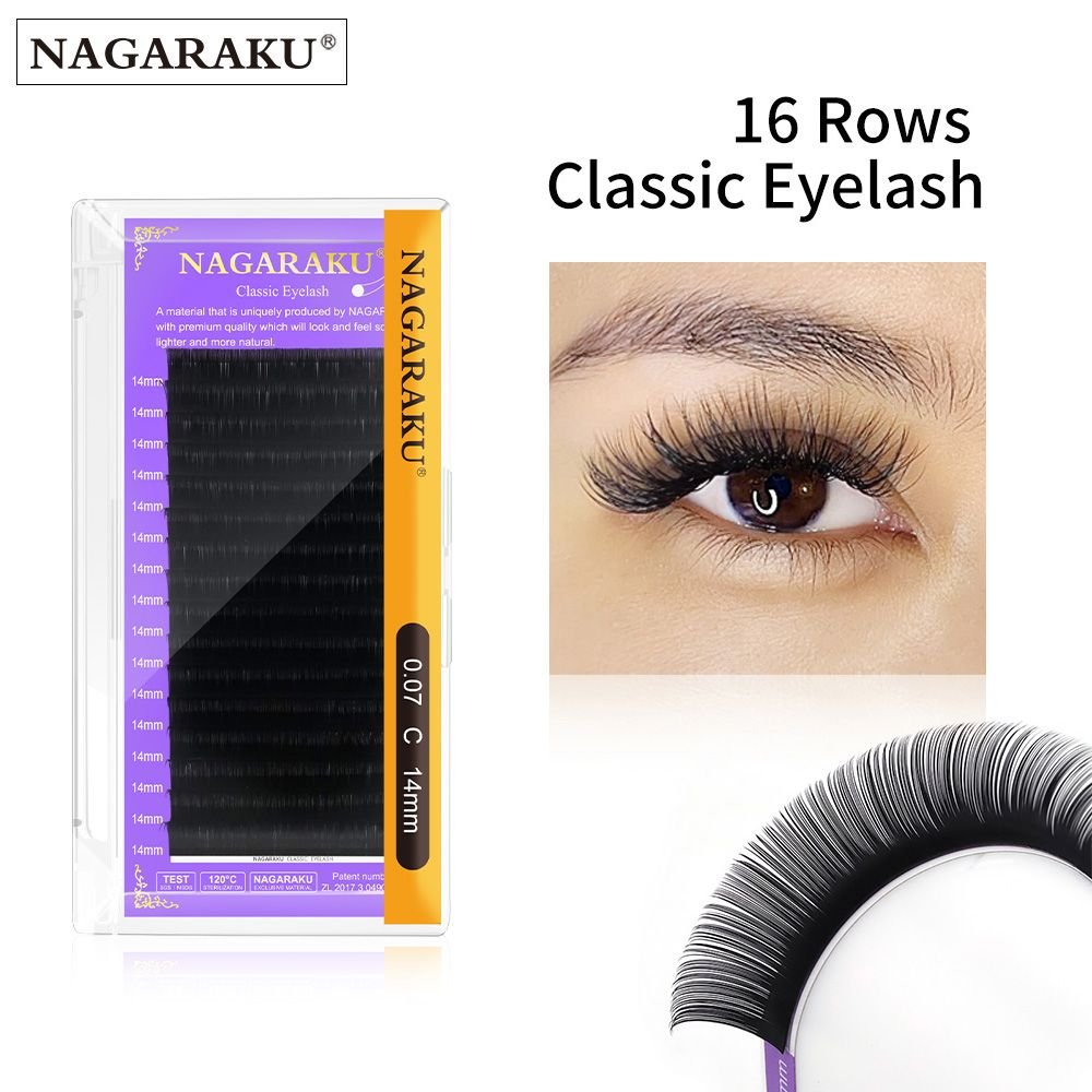 NAGARAKU Premium Faux Mink Individual Eyelash Extension Supplies Lashes Natural Soft Mink Eyelash Makeup Classical Eyelashes (Thickness, Length: 0.10mm, Mix 7-15mm, Curl: D)