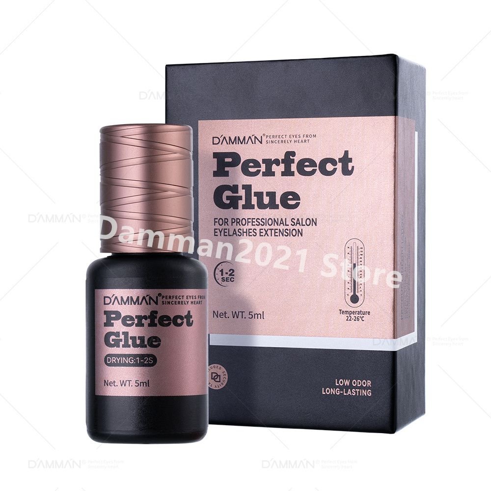 Damman Eyelash Adhesive Professional Lash Glue for Eyelash Extension Fast Drying Lashes Extension Glue Flase Eyelash Supplies (Color: 1pcs-5ml)