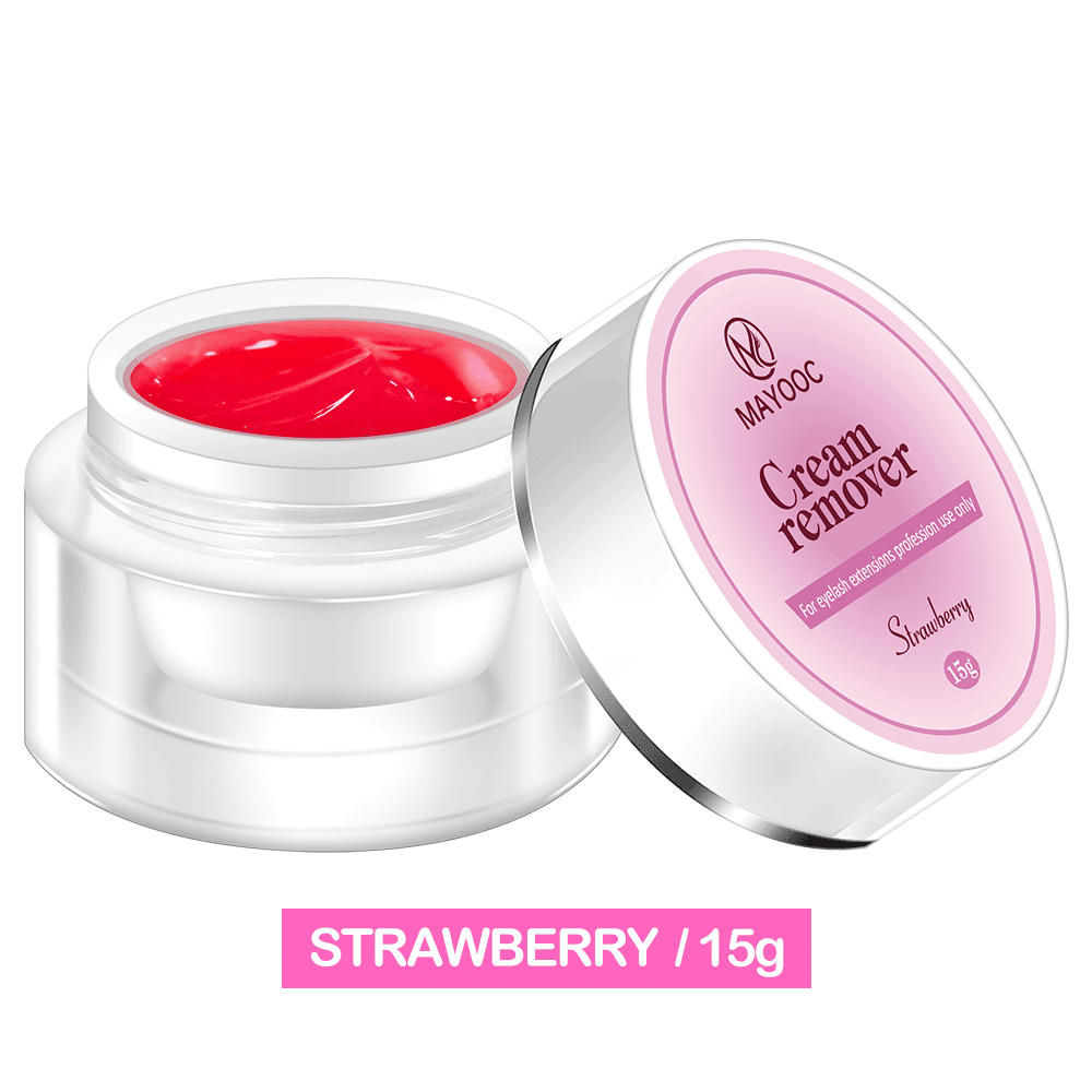 MAYOOC 5/15g Eyelash Glue Remover Quick Dry Adhesive Transparent Professional Cream Remover For Eyelash Extension Custom Logo (Color: 15g strawberry)