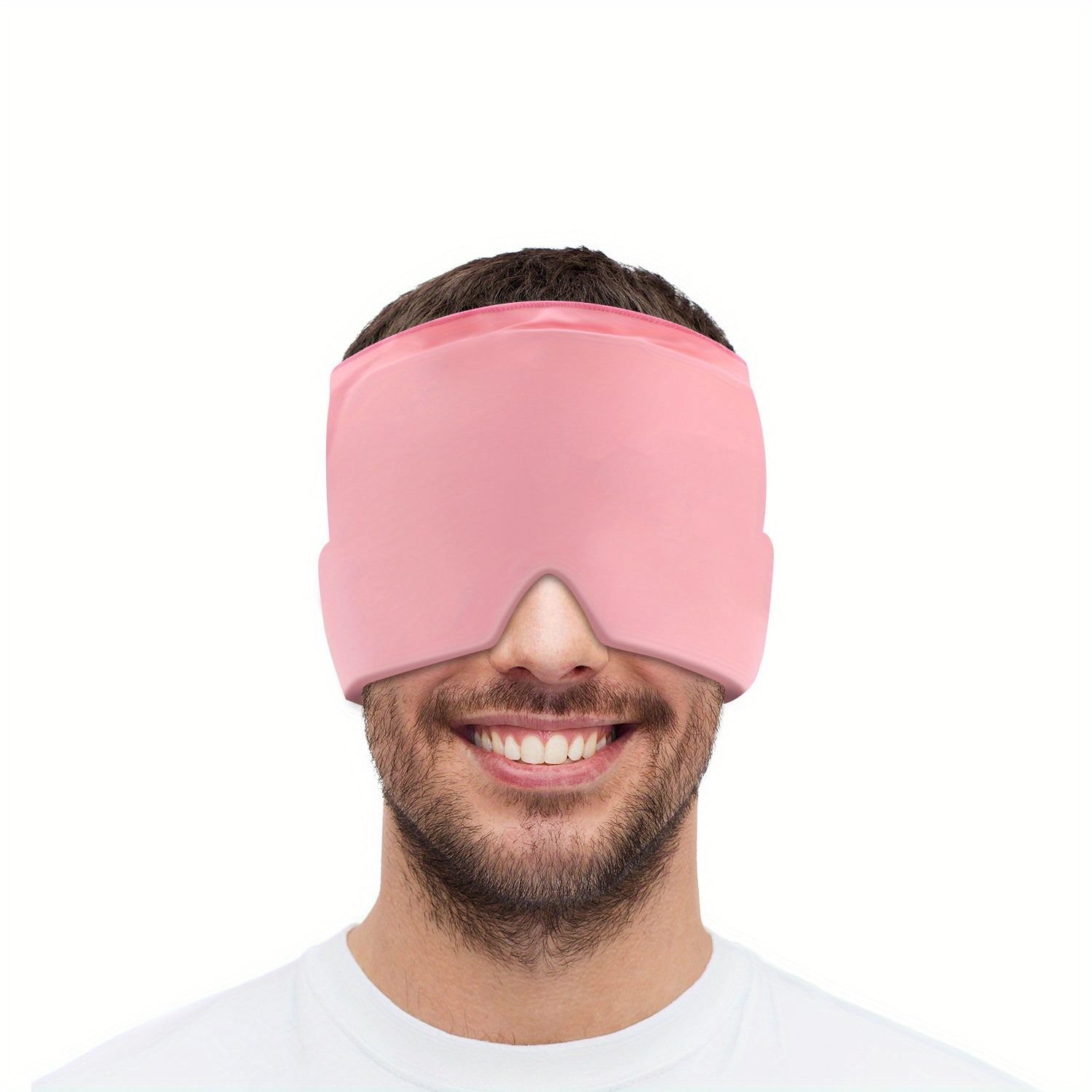 Cooling Head Gel relaxation Cap, Hot & Cold relaxation Hat, Cool Ice Head Wrap Ice Pack Mask, Cold Compress Products (Color: PINK)