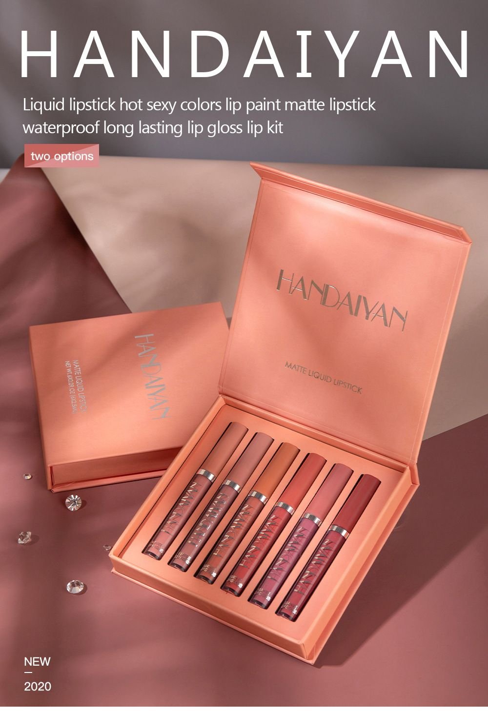 6 Color Matte Liquid Lipstick Kit Non Stick Cup Waterproof Lip Gloss Long Lasting Korean Cosmetics Makeup For Women (size: TK2500018-01A)