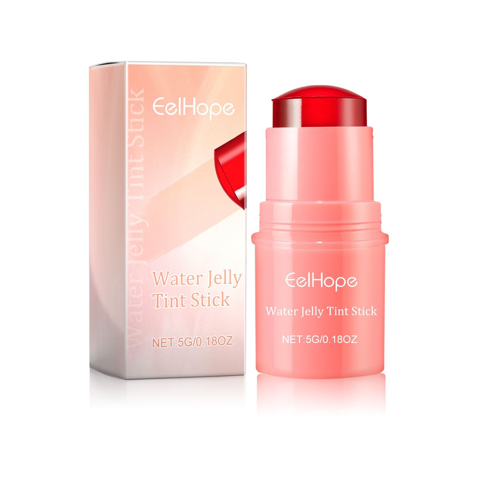 Eelhope Water Jelly Tint Stick, Blush Natural Long Lasting Lip Matte Moisturizing Lip Color Makeup Combination (Quantity: 1pc)