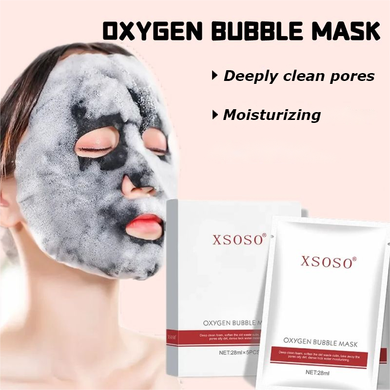 Bubble Mask - 5 Pieces In 1 Box - Deep Cleansing & Pore Tightening Facial Treatment For Radiant Skin (Option: 1box)