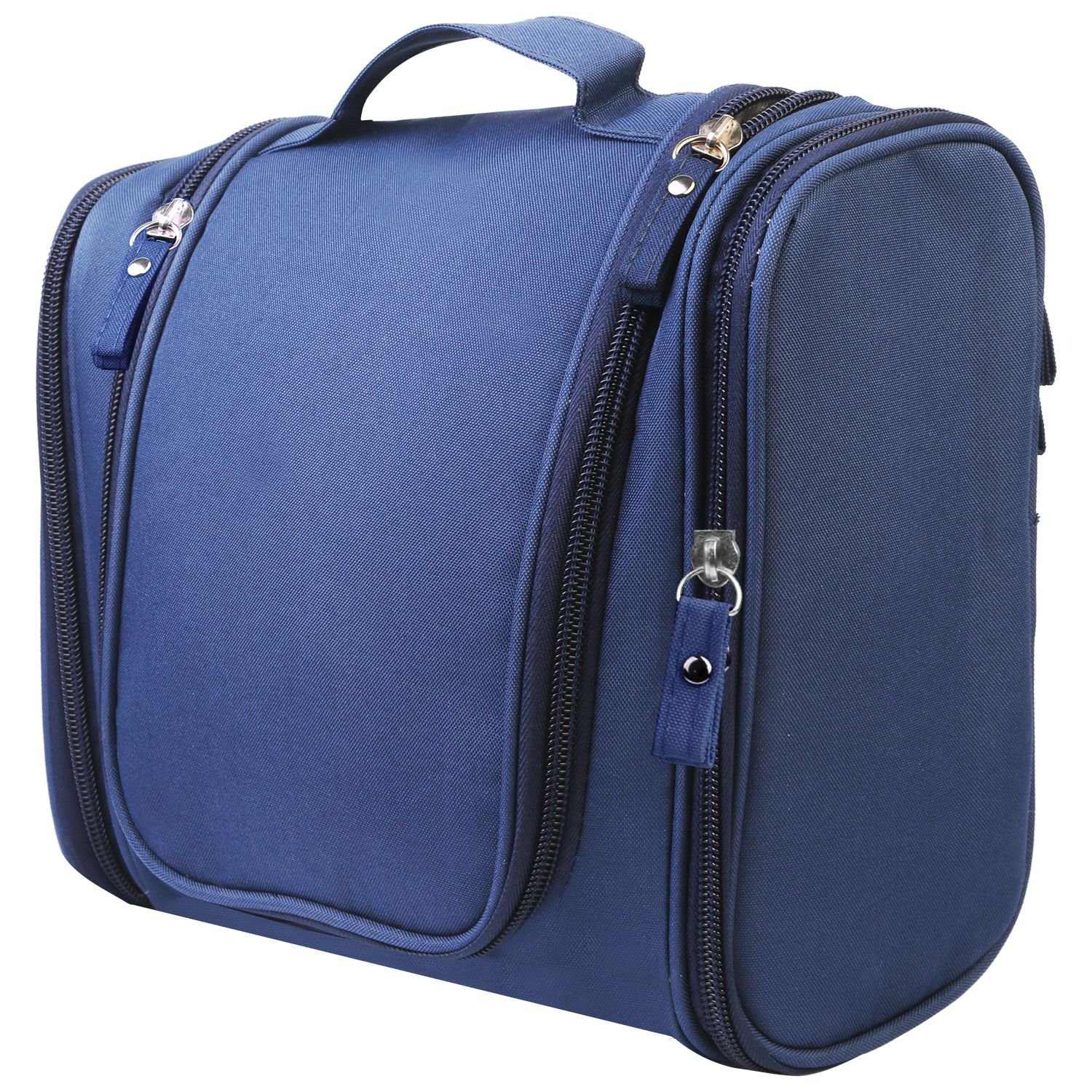 Travel Makeup Bags Portable Cosmetics Organizer Bag w/Hang Hook Handstrap Waterproof Toiletry Wash Bag for Women (Option: Blue)